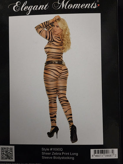 Sheer Zebra Bodystocking